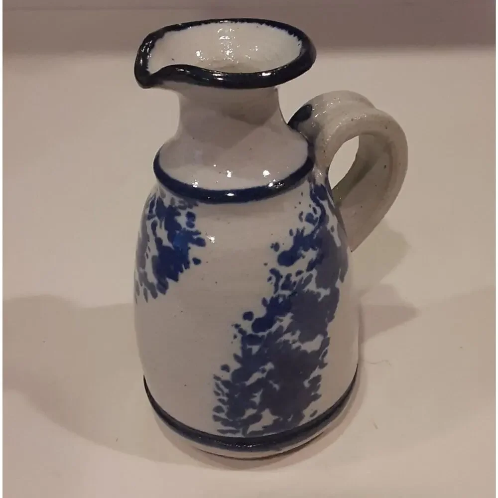 Artist Signed Stoneware Mini Pitcher Versatile Decor 5.25